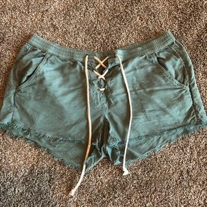 Green Loose and Flowy Aerie Shorts
